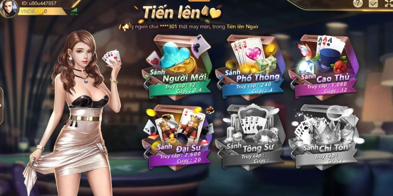 Game bài tiến lên nổi tiếng với những ván cược hấp dẫn